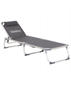 ΞΑΠΛΩΣΤΡΑ ΠΑΡΑΛΙΑΣ ΑΛΟΥΜΙΝΙΟΥ ΒΑΡ.ΤΥΠΟΥ ALMIRA HM5054.10 ΓΚΡΙ TEXTILENE 187x59x78Υεκ