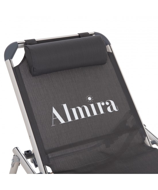 ΞΑΠΛΩΣΤΡΑ ΠΑΡΑΛΙΑΣ ΑΛΟΥΜΙΝΙΟΥ ΒΑΡ.ΤΥΠΟΥ ALMIRA HM5054.10 ΓΚΡΙ TEXTILENE 187x59x78Υεκ