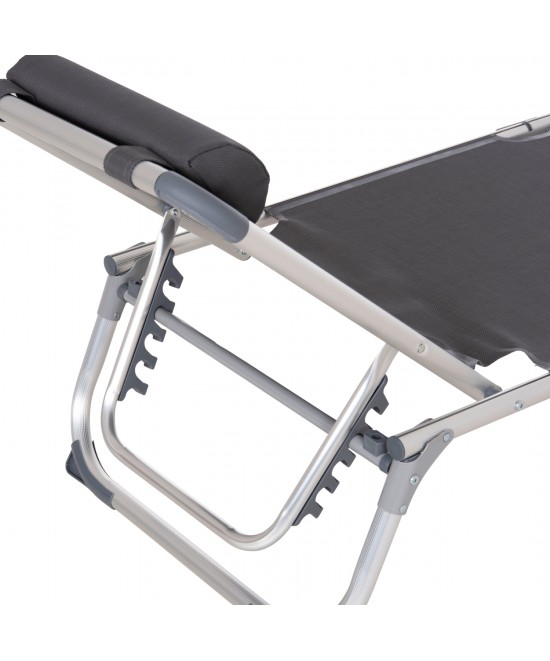 ΞΑΠΛΩΣΤΡΑ ΠΑΡΑΛΙΑΣ ΑΛΟΥΜΙΝΙΟΥ ΒΑΡ.ΤΥΠΟΥ ALMIRA HM5054.10 ΓΚΡΙ TEXTILENE 187x59x78Υεκ