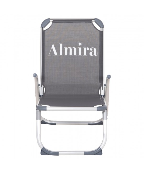 ΚΑΡΕΚΛΑΚΙ ΠΑΡΑΛΙΑΣ ΑΛΟΥΜΙΝΙΟΥ ΒΑΡ.ΤΥΠΟΥ ΥΠΕΡΥΨΩΜΕΝΟ ALMIRA HM6431.10 ΓΚΡΙ 53x68x80Υεκ