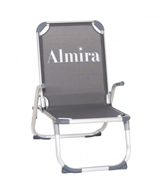 ΚΑΡΕΚΛΑΚΙ ΠΑΡΑΛΙΑΣ ΑΛΟΥΜΙΝΙΟΥ ΒΑΡ.ΤΥΠΟΥ ΥΠΕΡΥΨΩΜΕΝΟ ALMIRA HM6431.10 ΓΚΡΙ 53x68x80Υεκ