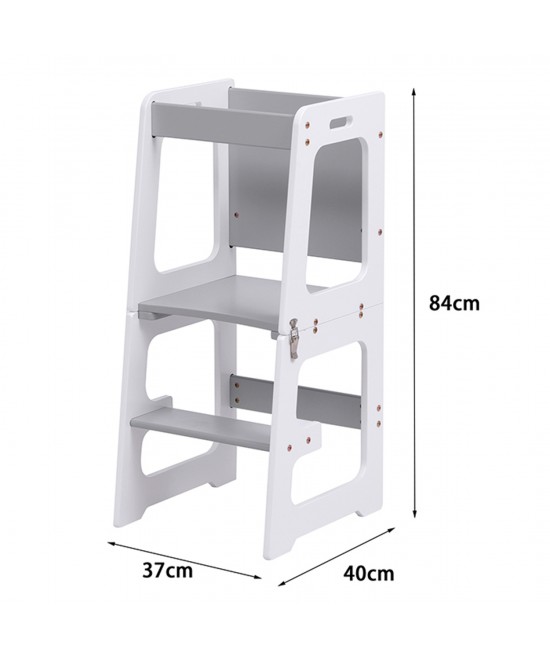 ΠΥΡΓΟΣ ΕΚΜΑΘΗΣΗΣ ΜΕ ΠΙΝΑΚΑ RICKI HM18345.03 ΞΥΛΟ ΠΕΥΚΟΥ ΛΕΥΚΟ/ΓΚΡΙ 37x40x84Υεκ