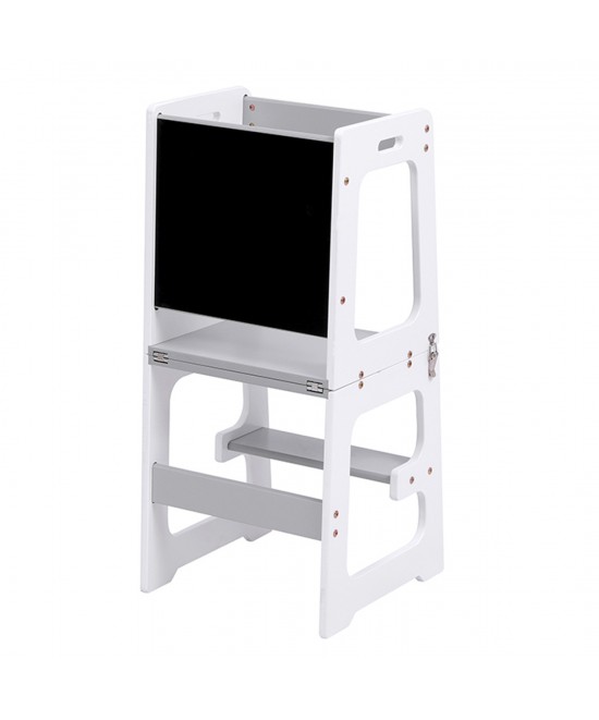 ΠΥΡΓΟΣ ΕΚΜΑΘΗΣΗΣ ΜΕ ΠΙΝΑΚΑ RICKI HM18345.03 ΞΥΛΟ ΠΕΥΚΟΥ ΛΕΥΚΟ/ΓΚΡΙ 37x40x84Υεκ