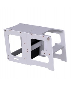 ΠΥΡΓΟΣ ΕΚΜΑΘΗΣΗΣ ΜΕ ΠΙΝΑΚΑ RICKI HM18345.03 ΞΥΛΟ ΠΕΥΚΟΥ ΛΕΥΚΟ/ΓΚΡΙ 37x40x84Υεκ