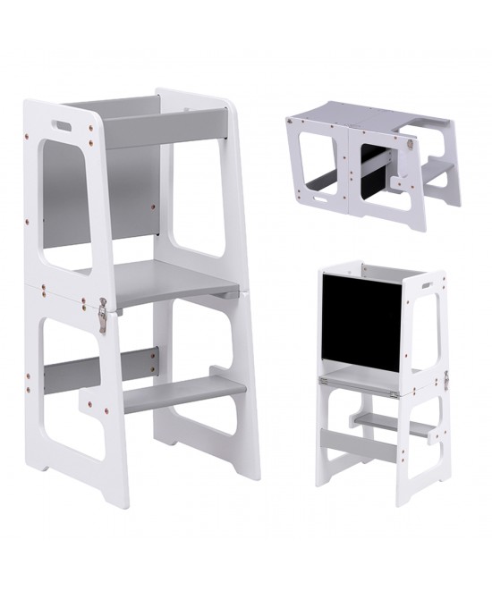 ΠΥΡΓΟΣ ΕΚΜΑΘΗΣΗΣ ΜΕ ΠΙΝΑΚΑ RICKI HM18345.03 ΞΥΛΟ ΠΕΥΚΟΥ ΛΕΥΚΟ/ΓΚΡΙ 37x40x84Υεκ