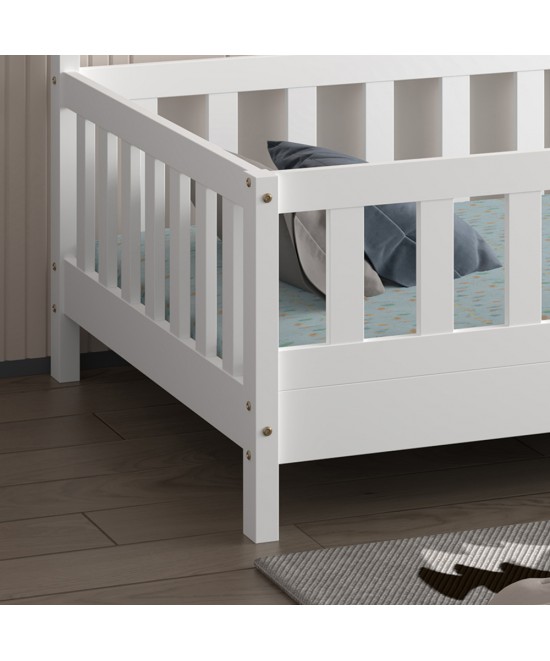 ΚΡΕΒΑΤΙ ΠΑΙΔΙΚΟ HOUSER HM740.03 τ.MONTESSORI ΞΥΛΟ ΠΕΥΚΟ ΛΕΥΚΟ--ΓΙΑ 190x90εκ