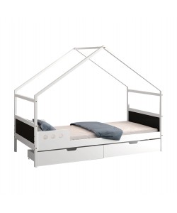 ΚΡΕΒΑΤΙ ΠΑΙΔΙΚΟ ΜΕ ΣΥΡΤΑΡΙΑ HOUSER HM741.01 τ.MONTESSORI ΞΥΛΟ ΠΕΥΚΟ ΛΕΥΚΟ-190x90εκ