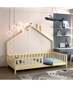 ΚΡΕΒΑΤΙ ΠΑΙΔΙΚΟ HOUSER HM740.01 τ.MONTESSORI ΞΥΛΟ ΠΕΥΚΟ ΦΥΣΙΚΟ--ΓΙΑ 190x90εκ