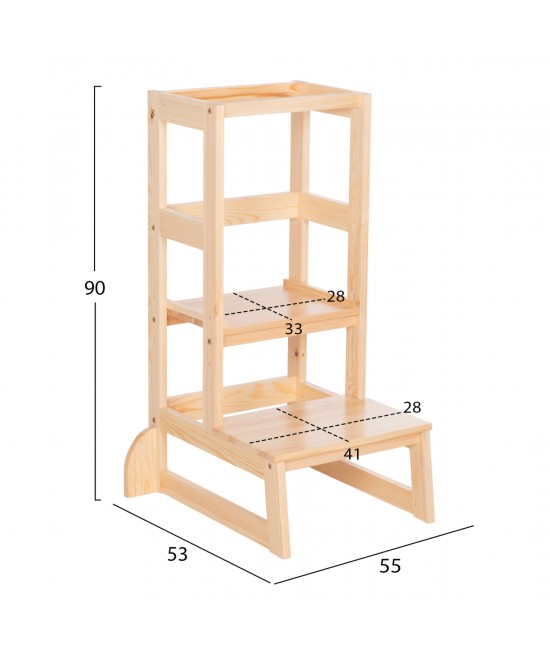 ΠΥΡΓΟΣ ΕΚΜΑΘΗΣΗΣ τ.MONTESSORI PEPE HM9291.01 ΞΥΛΟ ΠΕΥΚΟΥ ΦΥΣΙΚΟ 55x53x90Υεκ