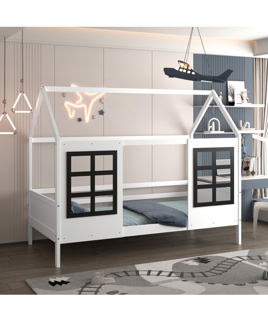 ΠΑΙΔΙΚΟ ΚΡΕΒΑΤΙ τ.MONTESSORI DOMER HM742.01 ΞΥΛΟ ΠΕΥΚΟΥ ΛΕΥΚΟ--ΓΙΑ 90x190εκ