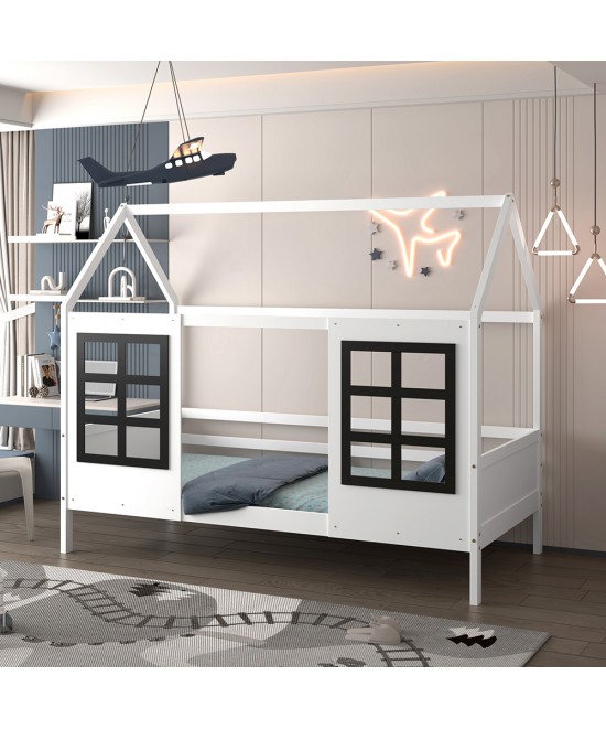 ΠΑΙΔΙΚΟ ΚΡΕΒΑΤΙ τ.MONTESSORI DOMER HM742.01 ΞΥΛΟ ΠΕΥΚΟΥ ΛΕΥΚΟ--ΓΙΑ 90x190εκ