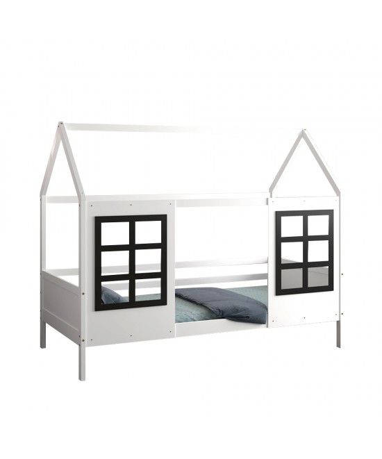 ΠΑΙΔΙΚΟ ΚΡΕΒΑΤΙ τ.MONTESSORI DOMER HM742.01 ΞΥΛΟ ΠΕΥΚΟΥ ΛΕΥΚΟ--ΓΙΑ 90x190εκ