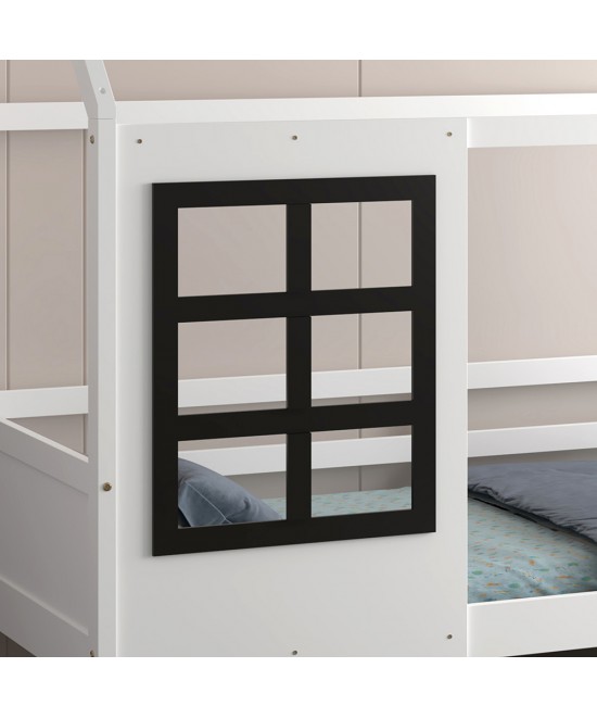 ΠΑΙΔΙΚΟ ΚΡΕΒΑΤΙ τ.MONTESSORI DOMER HM742.01 ΞΥΛΟ ΠΕΥΚΟΥ ΛΕΥΚΟ--ΓΙΑ 90x190εκ