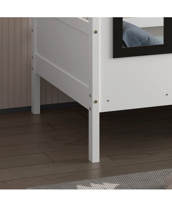 ΠΑΙΔΙΚΟ ΚΡΕΒΑΤΙ τ.MONTESSORI DOMER HM742.01 ΞΥΛΟ ΠΕΥΚΟΥ ΛΕΥΚΟ--ΓΙΑ 90x190εκ