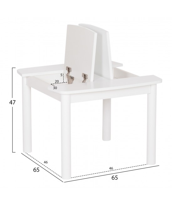 ΤΡΑΠΕΖΑΚΙ ΠΑΙΔΙΚΟ ΜΕ ΑΠΟΘ.ΧΩΡΟΥΣ RICKI HM18339.03 MDF & ΣΥΜΗΔΑ ΣΕ ΛΕΥΚΟ 65x65x47Υεκ