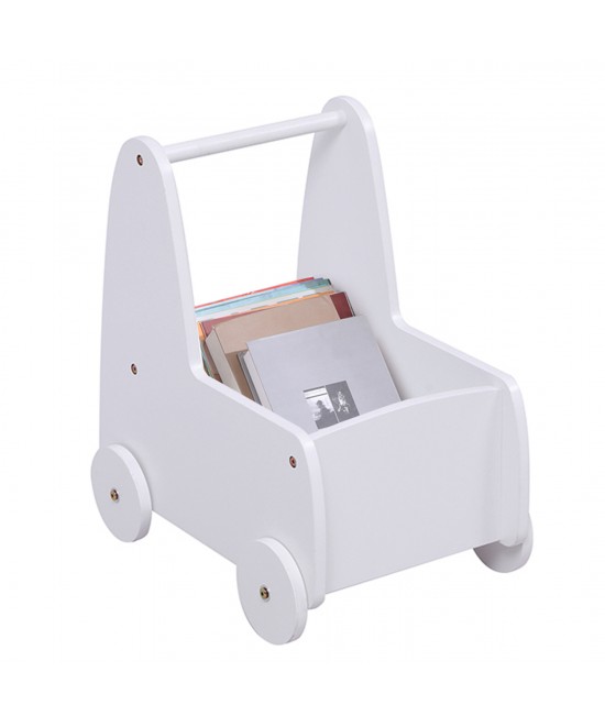 ΠΑΙΔΙΚΟ ΤΡΟΛΕΥ/ΚΑΡΟΤΣΑΚΙ RICKI HM18341.03 MDF & ΚΟΝΤΡΑΠΛΑΚΕ ΛΕΥΚΟ 33x45x50Υεκ