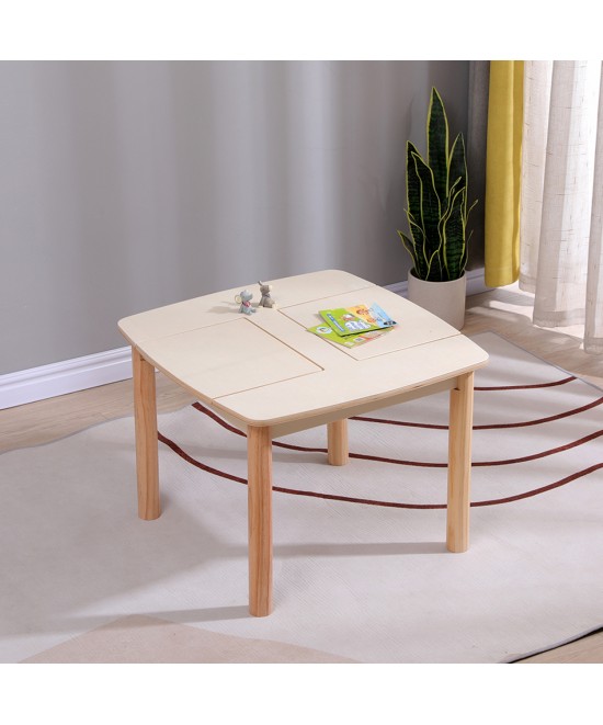 ΤΡΑΠΕΖΑΚΙ ΠΑΙΔΙΚΟ ΜΕ ΑΠΟΘ.ΧΩΡΟΥΣ RICKI HM18339.01 MDF & ΣΥΜΗΔΑ ΣΕ ΦΥΣΙΚΟ 65x65x47Υεκ