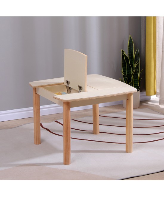 ΤΡΑΠΕΖΑΚΙ ΠΑΙΔΙΚΟ ΜΕ ΑΠΟΘ.ΧΩΡΟΥΣ RICKI HM18339.01 MDF & ΣΥΜΗΔΑ ΣΕ ΦΥΣΙΚΟ 65x65x47Υεκ