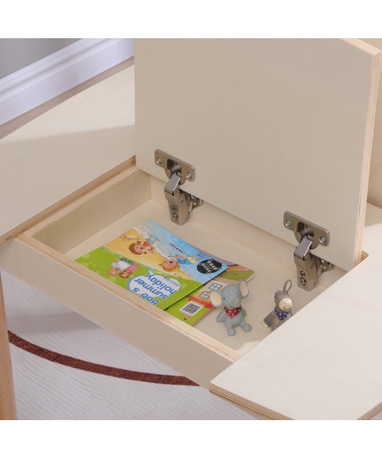 ΤΡΑΠΕΖΑΚΙ ΠΑΙΔΙΚΟ ΜΕ ΑΠΟΘ.ΧΩΡΟΥΣ RICKI HM18339.01 MDF & ΣΥΜΗΔΑ ΣΕ ΦΥΣΙΚΟ 65x65x47Υεκ