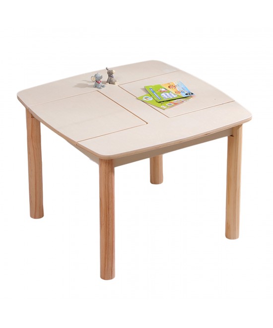 ΤΡΑΠΕΖΑΚΙ ΠΑΙΔΙΚΟ ΜΕ ΑΠΟΘ.ΧΩΡΟΥΣ RICKI HM18339.01 MDF & ΣΥΜΗΔΑ ΣΕ ΦΥΣΙΚΟ 65x65x47Υεκ