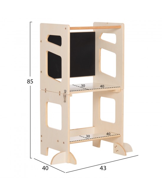ΠΥΡΓΟΣ ΕΚΜΑΘΗΣΗΣ ΜΕ ΠΙΝΑΚΑ RICKI HM18344.01 ΞΥΛΟ ΠΕΥΚΟΥ ΦΥΣΙΚΟ 43x32x84Υεκ