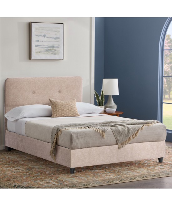 ΚΡΕΒΑΤΙ ΗΜΙΔΙΠΛΟ ΜΕ ΣΤΡΩΜΑ DOLORES HM10746.03 ΜΠΕΖ ΥΦΑΣΜΑ τ.NUBUCK--ΓΙΑ 120x200εκ