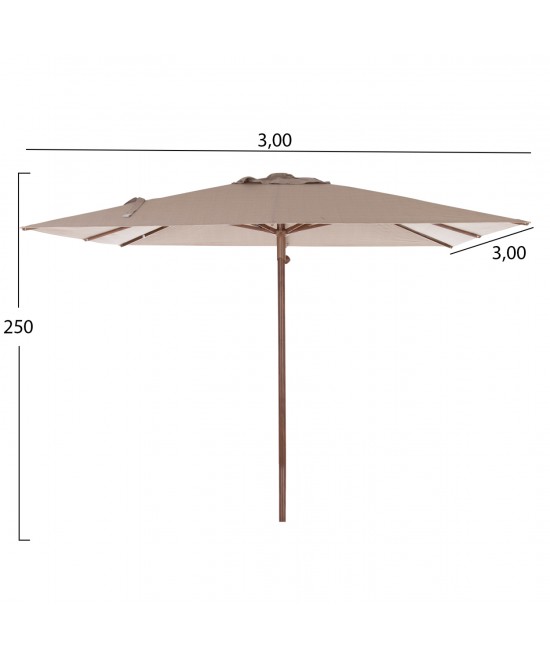 ΟΜΠΡΕΛΑ ΕΠΑΓΓΕΛΜΑΤΙΚΗ GLADELL 3X3m HM6604.02 ΜΠΕΖ ΠΑΝΙ-HEAT TRANSFER ΑΛΟΥΜΙΝΙΟ