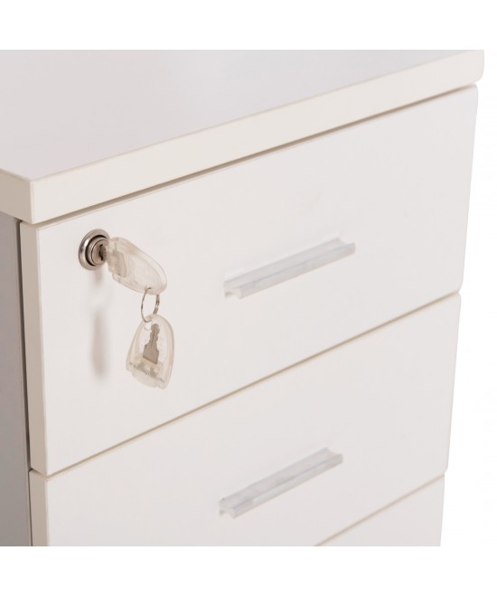 ΣΥΡΤΑΡΙΕΡΑ ΓΡΑΦΕΙΟΥ ΜΕ ΚΛΕΙΔΑΡΙΑ VANCE HM2159 ΛΕΥΚΗ ΜΕΛΑΜΙΝΗ-ΡΟΔΑΚΙΑ 39x40x60Υεκ.