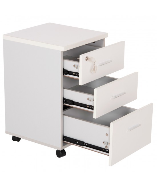 ΣΥΡΤΑΡΙΕΡΑ ΓΡΑΦΕΙΟΥ ΜΕ ΚΛΕΙΔΑΡΙΑ VANCE HM2159 ΛΕΥΚΗ ΜΕΛΑΜΙΝΗ-ΡΟΔΑΚΙΑ 39x40x60Υεκ.