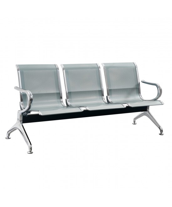 ΚΑΘΙΣΜΑ ΑΝΑΜΟΝΗΣ Τ. ΑΕΡΟΔΡΟΜΙΟΥ 3ΘΕΣΙΟ AVIATOR HM18399 ΜΕΤΑΛΛΟ MESH ΓΚΡΙ 171x64x76Υ