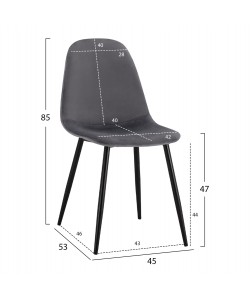 ΣΕΤ ΤΡΑΠΕΖΑΡΙΑΣ 5 ΤΜΧ HM11095.01 ΤΡΑΠΕΖΙ Φ90X74Υεκ. & 4 ΚΑΡΕΚΛΕΣ LEONARDO ΓΚΡΙ