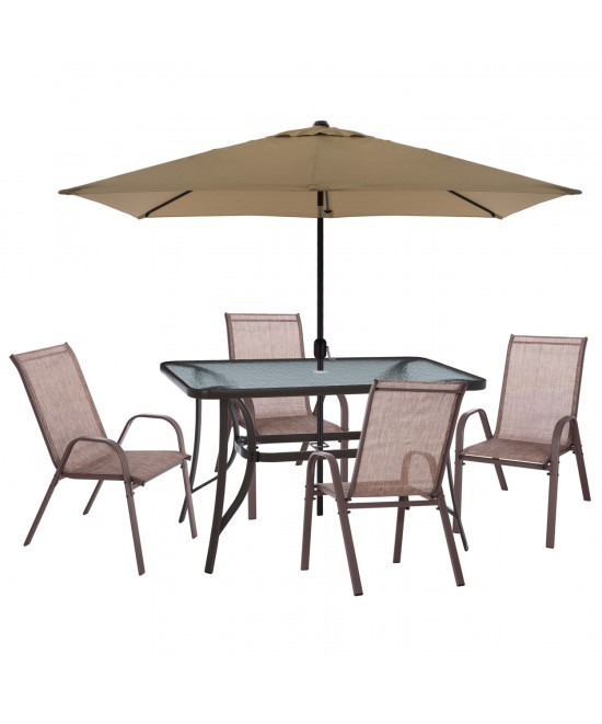 ΣΕΤ ΤΡΑΠΕΖΑΡΙΑΣ 6ΤΜΧ ΕΞΩΤ.ΧΩΡΟΥ BRAVO HM11543.02 ΤΡΑΠΕΖΙ-ΟΜΠΡΕΛΑ-4 ΠΟΛΥΘΡΟΝΕΣ--ΚΑΦΕ