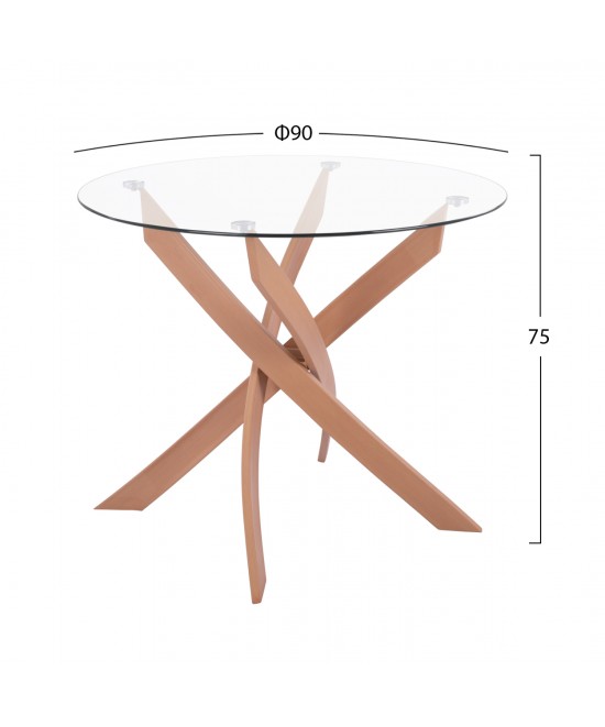 ΣΕΤ ΤΡΑΠΕΖΑΡΙΑΣ 5ΤΜΧ ΕΣ.ΧΩΡΟΥ JAFARU HM10885.12 ΣΤΡΟΓΓΥΛΟ ΤΡΑΠΕΖΙ Φ90 & 4 ΚΑΡΕΚΛΕΣ--ΜΠΕΖ