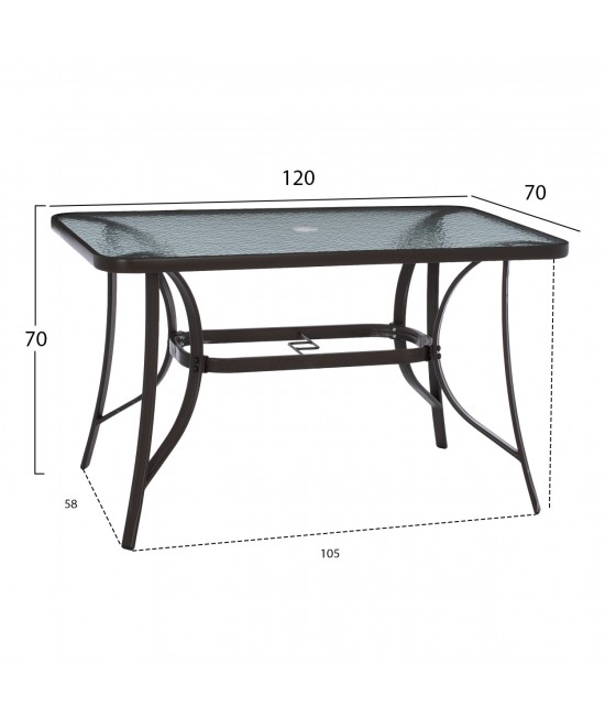 ΣΕΤ ΤΡΑΠΕΖΑΡΙΑΣ 5ΤΜΧ BRAVO HM10900.12--ΤΡΑΠΕΖΙ & 4 ΚΑΡΕΚΛΕΣ 120x70εκ -ΚΑΦΕ
