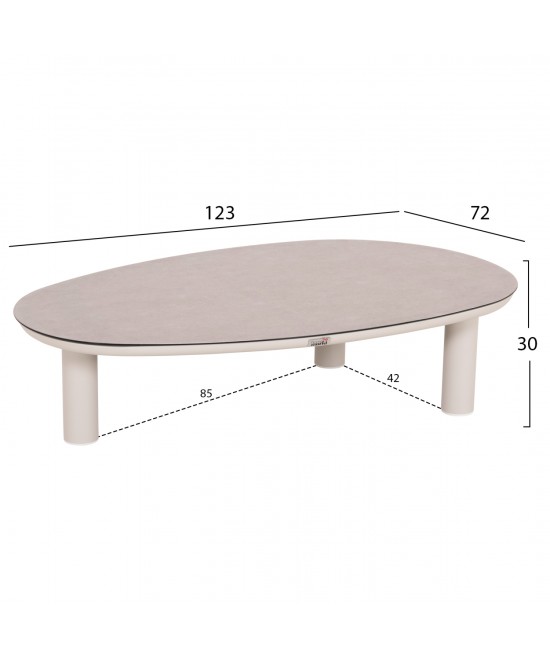 ΣΕΤ ΣΑΛΟΝΙ 4ΤΜΧ MAHAL HM6424.02 ΚΡΕΜ ΑΛΟΥΜΙΝΙΟ--ΜΠΕΖ OLEFIN & ΣΧΟΙΝΙ STRAP