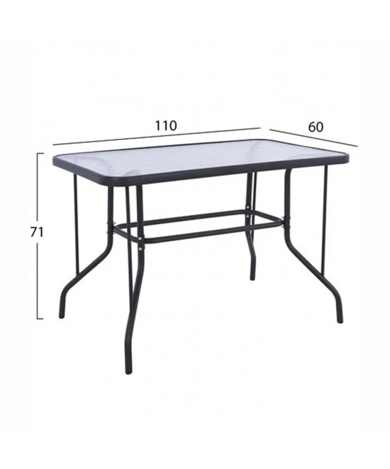 ΣΕΤ ΤΡΑΠΕΖΑΡΙΑΣ 5ΤΜΧ LEONE HM10835.01 ΚΑΡΕΚΛΕΣ ΜΕΤΑΛΛΙΚΕΣ & ΤΡΑΠΕΖΙ 110x60εκ ΓΚΡΙ