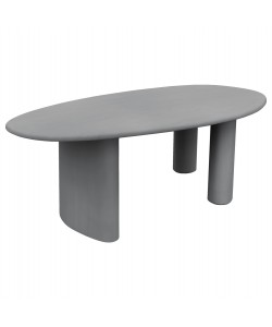 ΤΡΑΠΕΖΙ ΤΡΑΠΕΖΑΡΙΑΣ ΟΒΑΛ VOLPE HM6599.01 ΓΚΡΙ FIBER CEMENT 240x100x75Υεκ