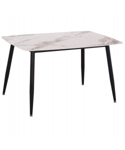 ΤΡΑΠΕΖΙ RAVEN HM9854.04 ΚΕΡΑΜΙΚΟ TOP ΜΕ ΟΨΗ ΜΑΡΜΑΡΟΥ τ.CALACATTA 120x70x73Υεκ.