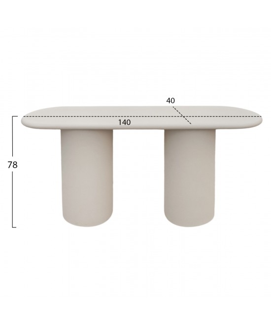 ΚΟΝΣΟΛΑ KENJI HM6584.02 FIBER CEMENT ΣΕ ΑΝΟΙΧΤΟ ΜΠΕΖ--140x40x78Υεκ.