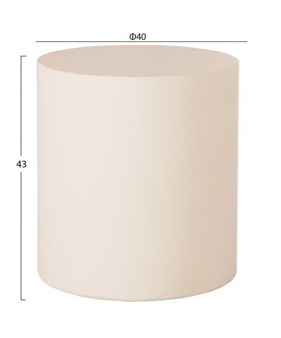 ΤΡΑΠΕΖΙ ΒΟΗΘΗΤΙΚΟ ΣΤΡΟΓΓΥΛΟ KYOKO HM6592.02 ΜΠΕΖ FIBER CEMENT Φ40x43Υεκ.