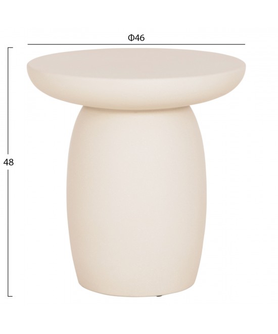 ΤΡΑΠΕΖΙ ΒΟΗΘΗΤΙΚΟ ΣΤΡΟΓΓΥΛΟ HIKARI HM6593.02 ΜΠΕΖ FIBER CEMENT Φ46x48Υεκ.