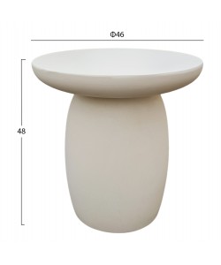 ΤΡΑΠΕΖΙ ΜΕΣΗΣ ΣΤΡΟΓΓΥΛΟ HIKARI HM6593.02 ΜΠΕΖ FIBER CEMENT Φ46x48Υεκ.