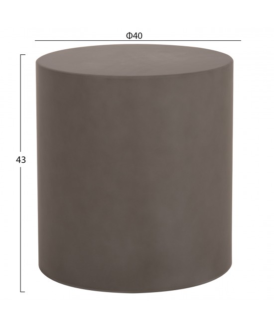 ΤΡΑΠΕΖΙ ΒΟΗΘΗΤΙΚΟ FIBER CEMENT ΣΤΡΟΓΓΥΛΟ KYOKO HM6592.01 ΓΚΡΙ Φ40x43Υεκ.