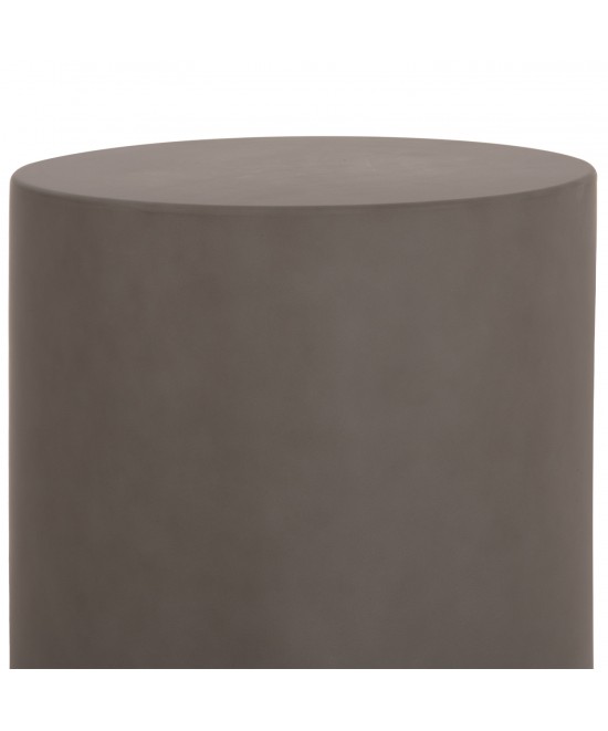 ΤΡΑΠΕΖΙ ΒΟΗΘΗΤΙΚΟ FIBER CEMENT ΣΤΡΟΓΓΥΛΟ KYOKO HM6592.01 ΓΚΡΙ Φ40x43Υεκ.