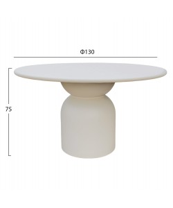 ΤΡΑΠΕΖΙ ΤΡΑΠΕΖΑΡΙΑΣ ΣΤΡΟΓΓΥΛΟ KAZVIN HM6582.02 ΜΠΕΖ FIBER CEMENT Φ130x75Υεκ