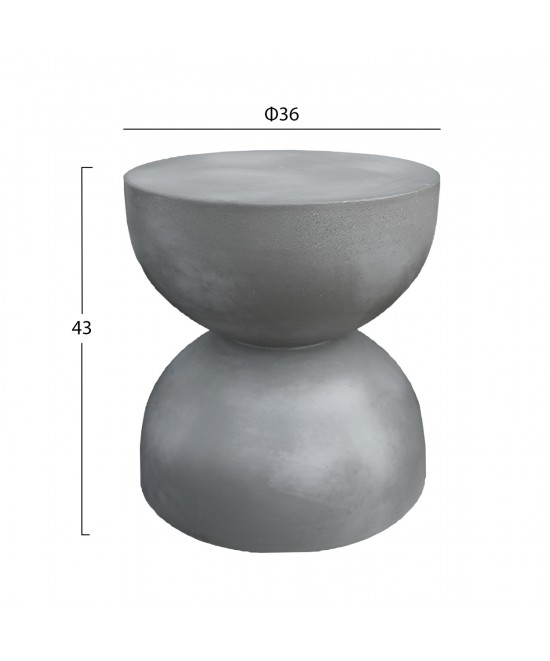 ΣΚΑΜΠΟ ΣΤΡΟΓΓΥΛΟ ZINI HM6580.01 FIBER CEMENT ΣΕ ΓΚΡΙ Φ35x43Υεκ