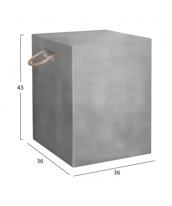 ΣΚΑΜΠΟ ΤΕΤΡΑΓΩΝΟ FIBER CEMENT ΜΕ ΧΕΡΟΥΛΙΑ ZAK HM6581.01 ΣΕ ΓΚΡΙ 36x36x45.5Υεκ