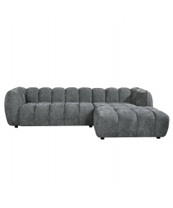 ΚΑΝΑΠΕΣ ΓΩΝΙΑ (ΔΕΞΙΑ) LYKKE HM3326.01R ΓΚΡΙ ΥΦΑΣΜΑ 280x89-165(η γωνία)x70Υεκ