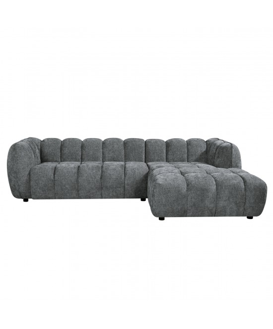 ΚΑΝΑΠΕΣ ΓΩΝΙΑ (ΔΕΞΙΑ) LYKKE HM3326.01R ΓΚΡΙ ΥΦΑΣΜΑ 280x89-165(η γωνία)x70Υεκ
