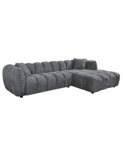 ΚΑΝΑΠΕΣ ΓΩΝΙΑ (ΔΕΞΙΑ) LYKKE HM3326.01R ΓΚΡΙ ΥΦΑΣΜΑ 280x89-165(η γωνία)x70Υεκ